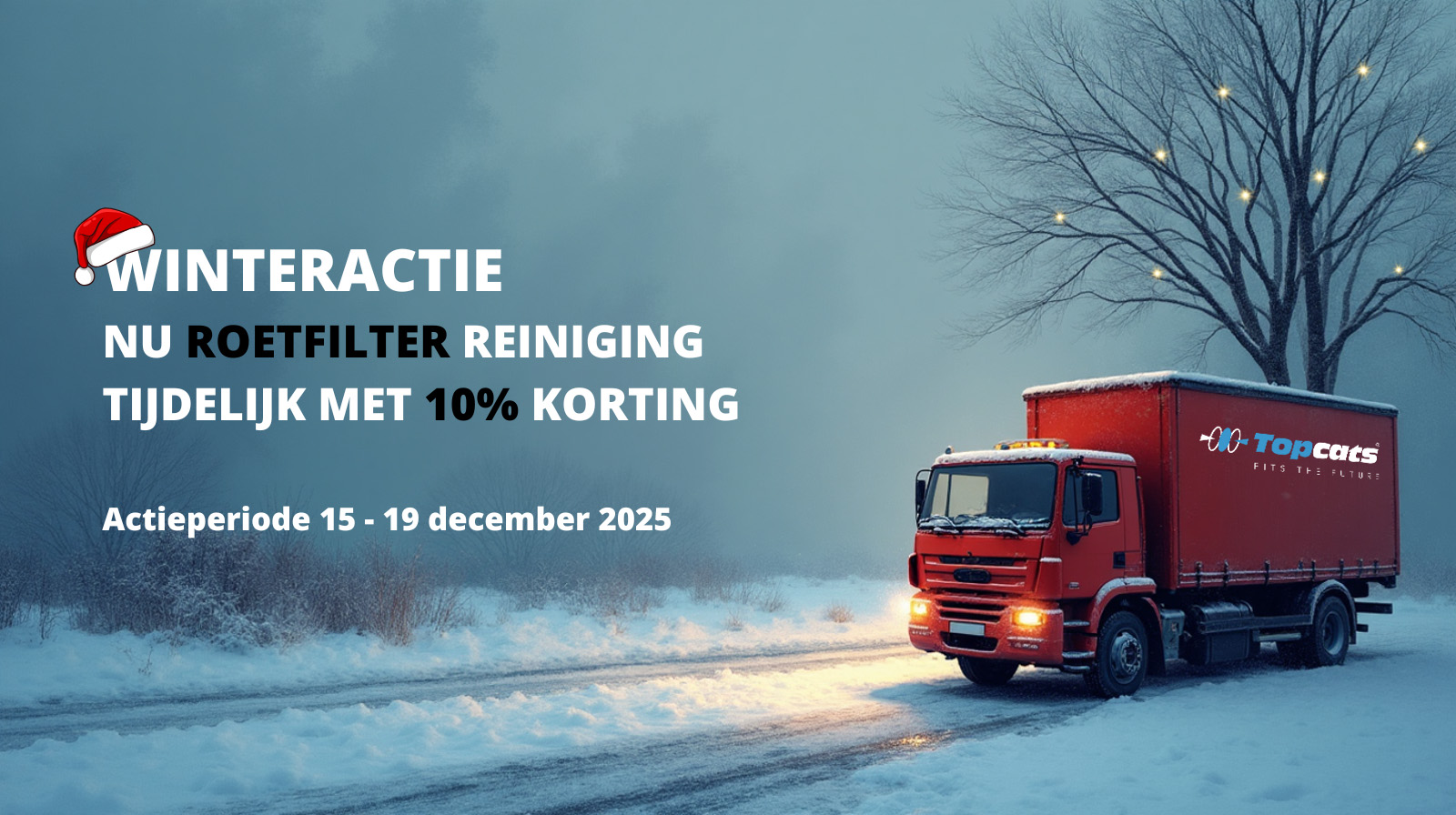 Winteractie 2025 - 10% korting op roetfilter reiniging Topcats