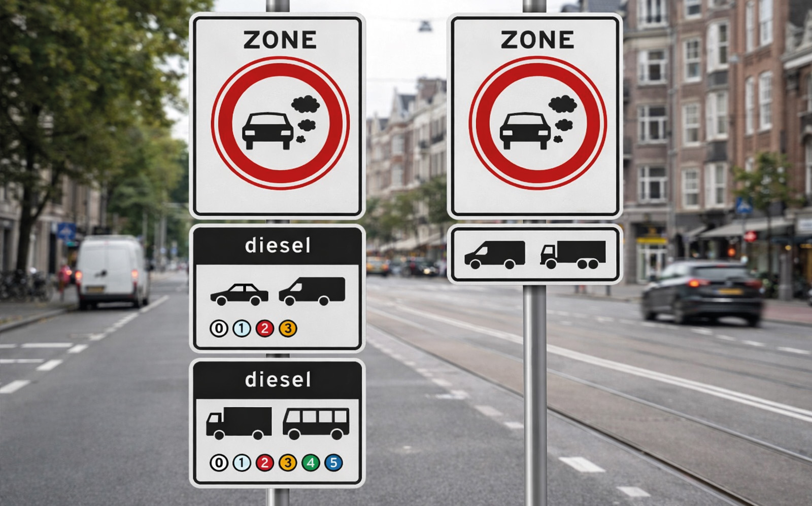 Nieuwe verkeersborden voor milieuzondes zijn 1 januari 2026 ingevoerd en moeten 1 juli2026 zijn geplaatst in gemeentelijke milieuzones.